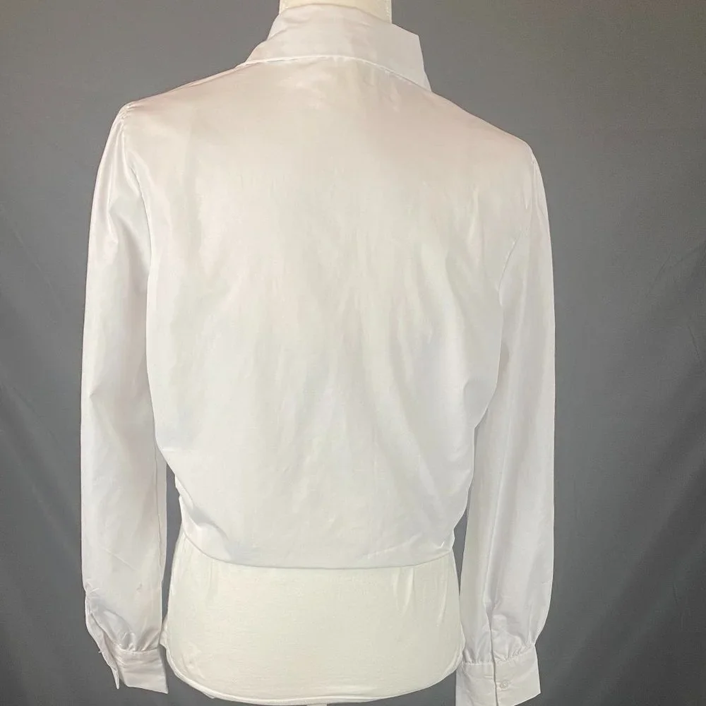 TRUTH NYC Long Sleeve White Tie Front Blouse, Size L. - Picture 8 of 10